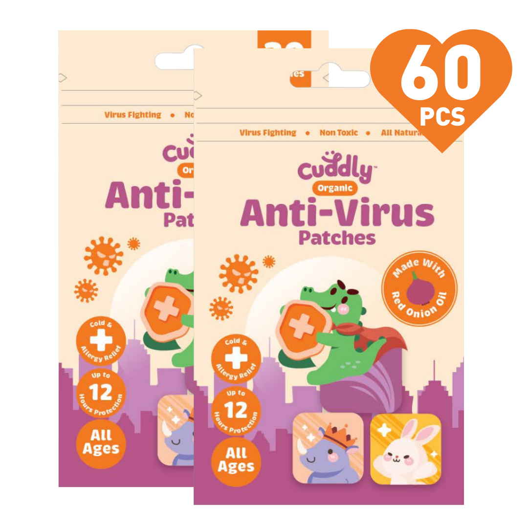 Cuddly Anti-Virus Red Onion Patches (30pcs) for Kids & Adults, Natural Immunity, Drug Free