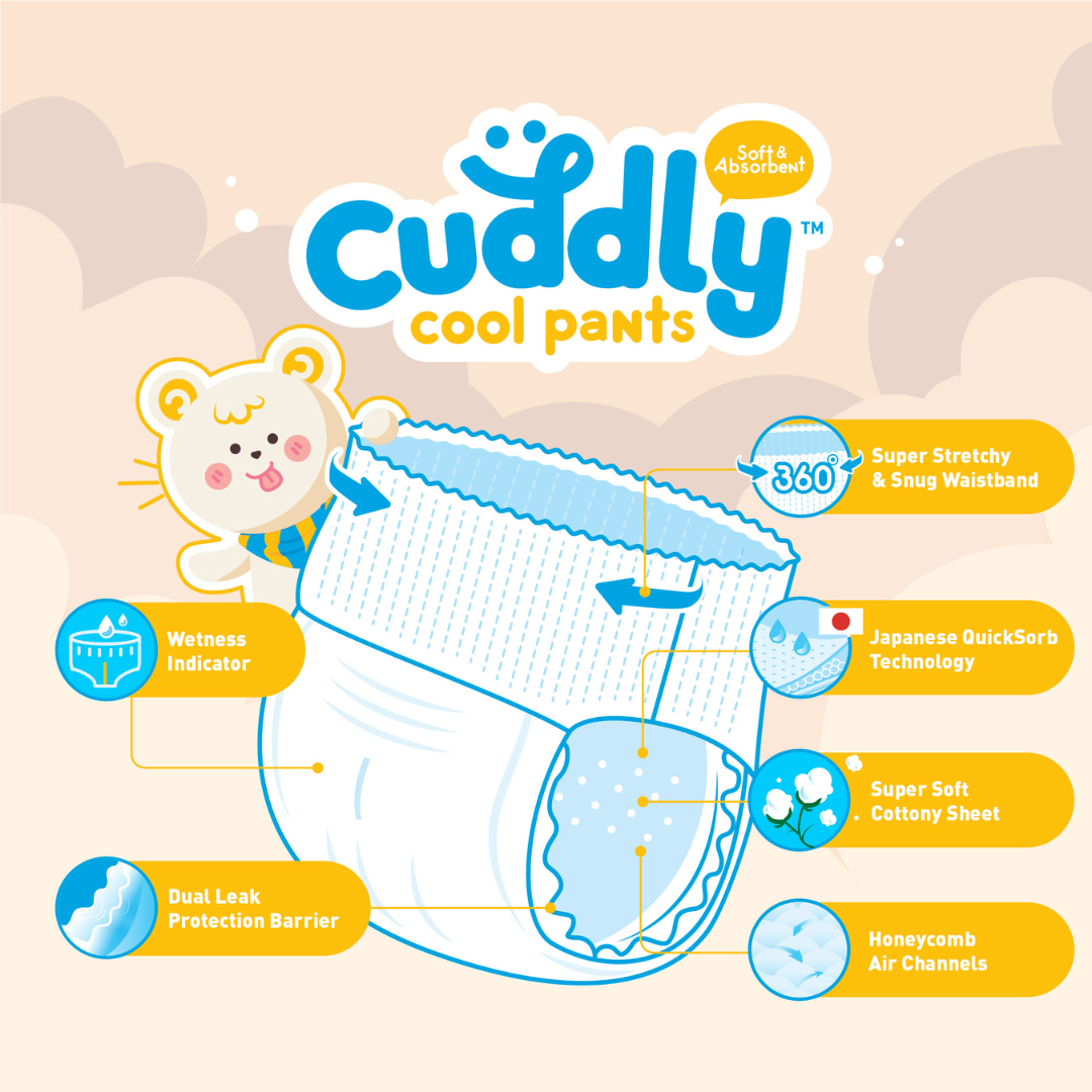 Cuddly Japanese Cool Pants Diaper Large 120s