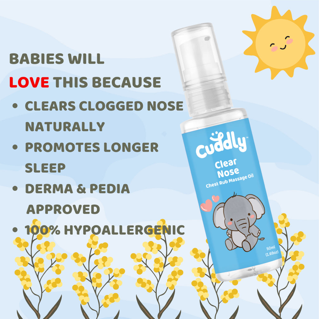 Cuddly Breathe Easy (Formerly Clear Nose) Chest Rub Baby Massage Oil (50ml)