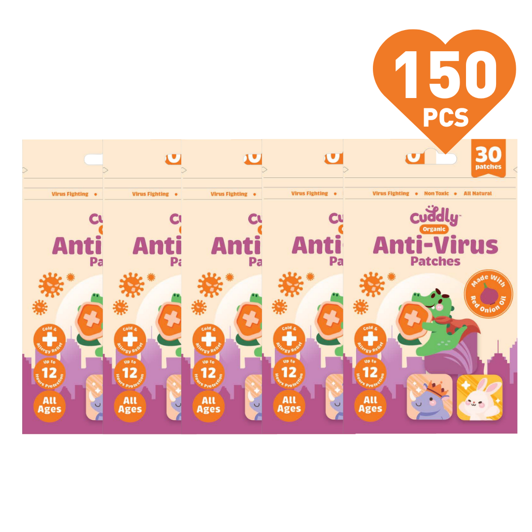 Cuddly Anti-Virus Red Onion Patches (30pcs) for Kids & Adults, Natural Immunity, Drug Free