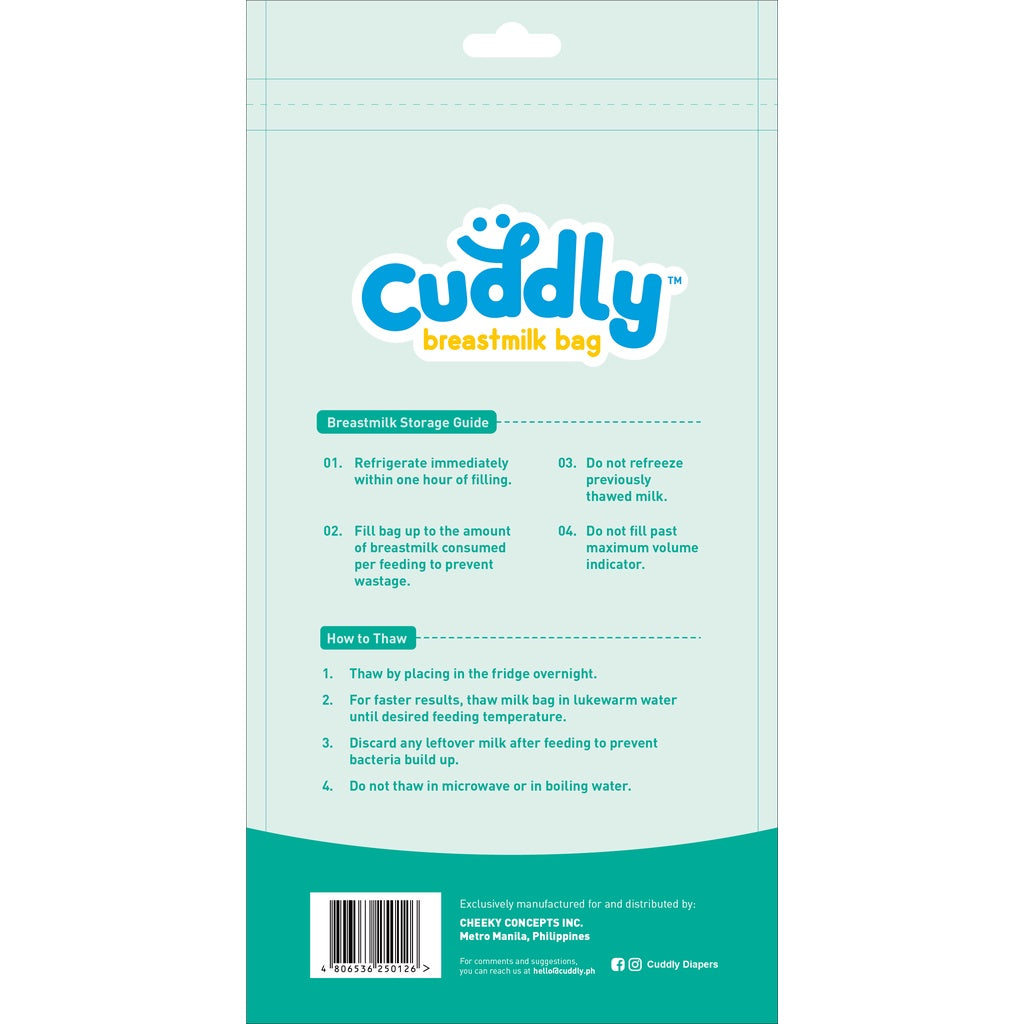 Cuddly BPA FREE  Breastmilk Storage Bag 200mL (30 Bags per Pack)