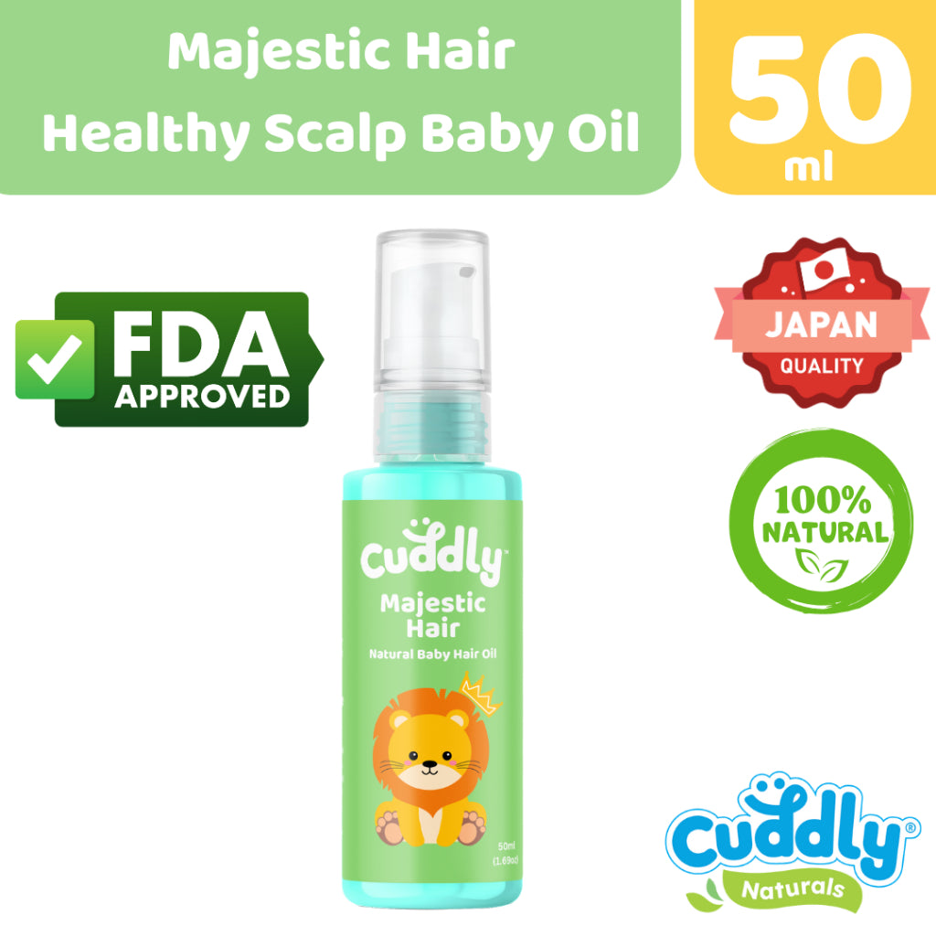 Cuddly Majestic Hair Natural Baby Hair Oil (50ml) with Castor Oil for Healthy and Strong Hair