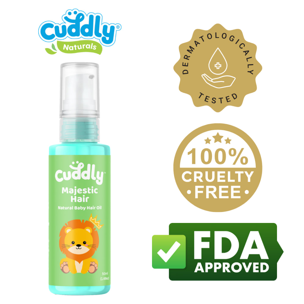 Cuddly Majestic Hair Natural Baby Hair Oil (50ml) with Castor Oil for Healthy and Strong Hair