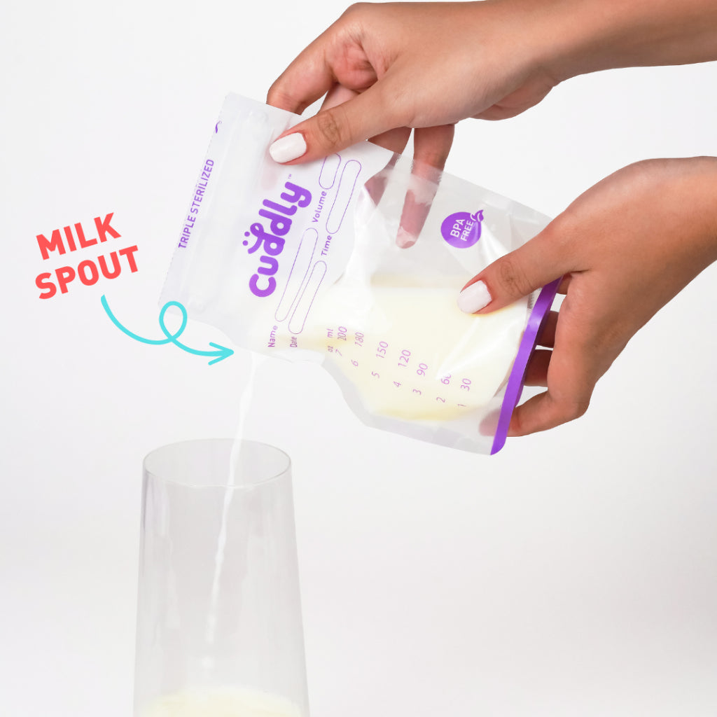 Cuddly Premium Extra Thick Breastmilk Storage Bag with Spout 200mL (30 Bags per Pack)