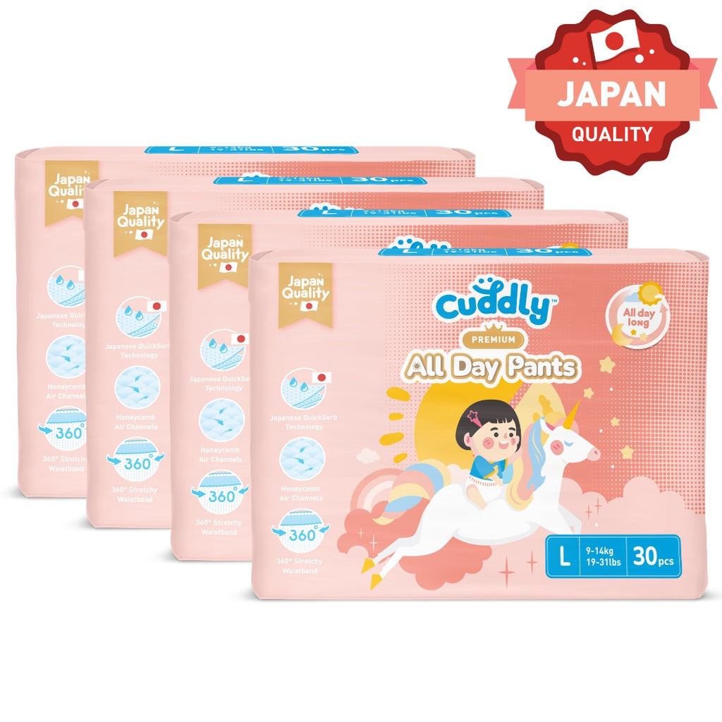 Cuddly All Day Overnight Premium Baby Pants Diaper 120's - LARGE