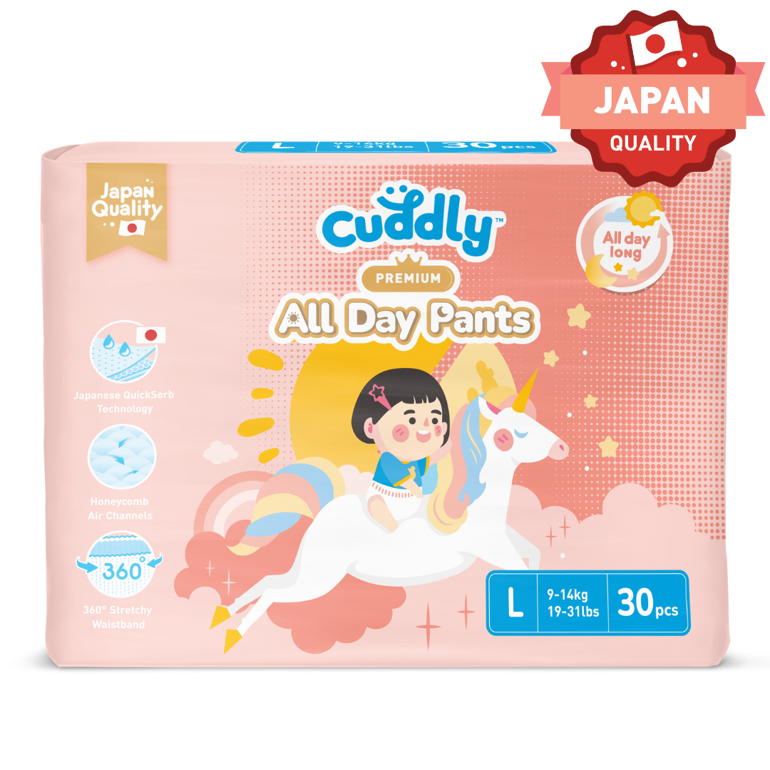 Cuddly All Day Overnight Premium Baby Pants Diaper 30's - LARGE