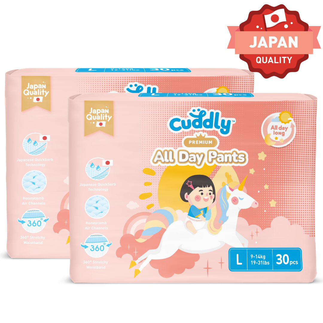 Cuddly All Day Overnight Premium Baby Pants Diaper 60's - LARGE
