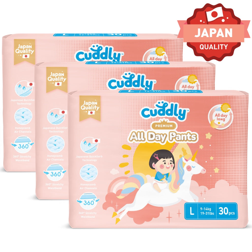 Cuddly All Day Overnight Premium Baby Pants Diaper 90's - LARGE