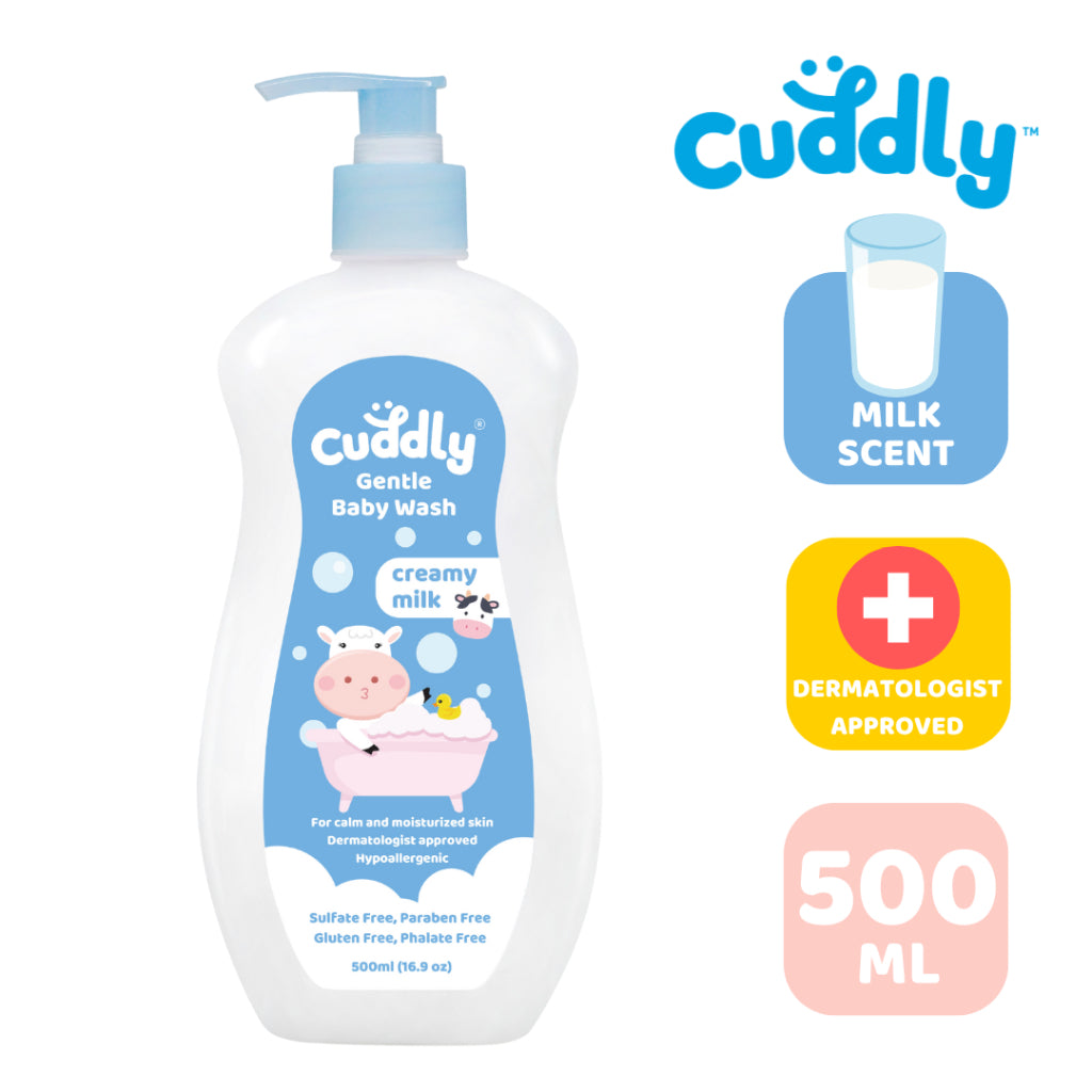 Cuddly Baby Wash Hair & Body Wash 500ml Creamy Milk Scent