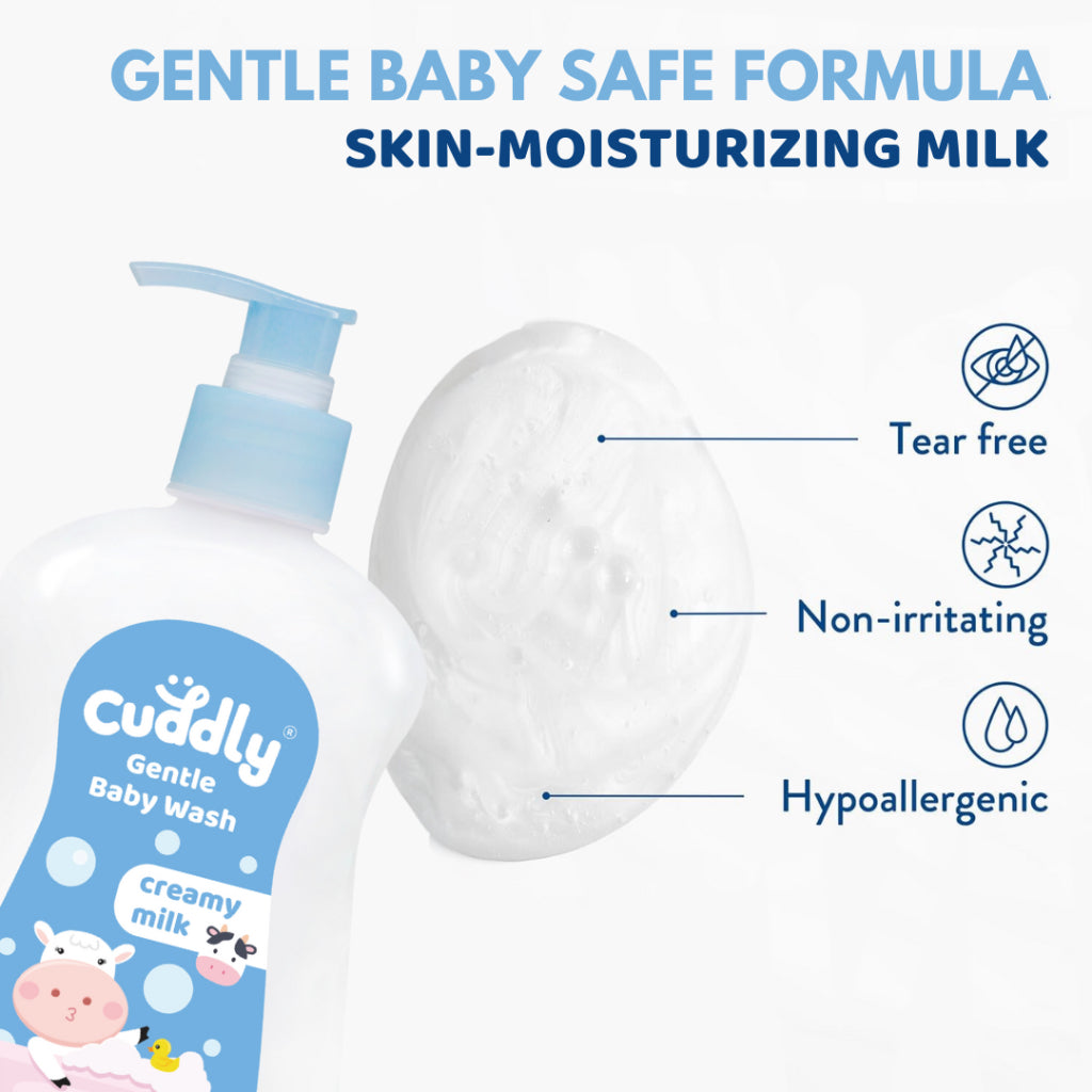 Cuddly Baby Wash Hair & Body Wash 500ml Creamy Milk Scent