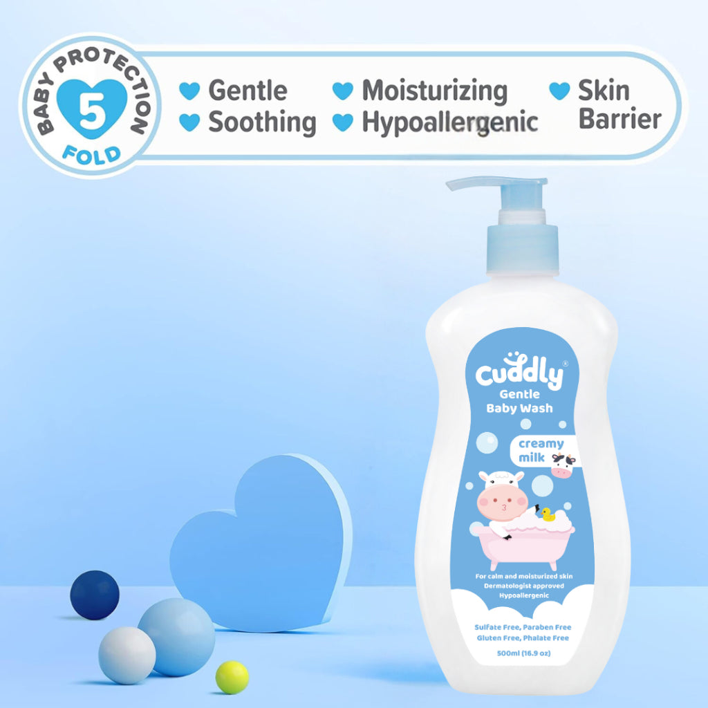 Cuddly Baby Wash Hair & Body Wash 500ml Creamy Milk Scent
