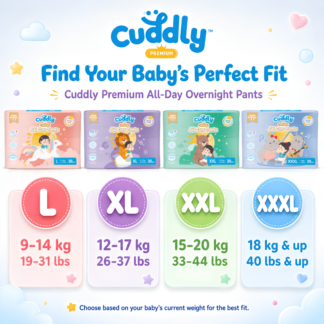 Cuddly All Day Overnight Premium Baby Pants Diaper 30's - EXTRA LARGE