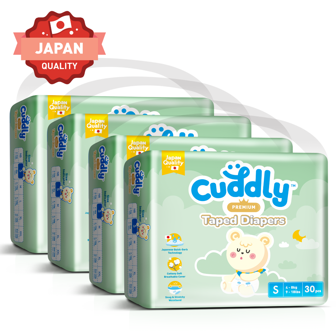 NEW Cuddly Premium Tape Japanese Baby Diaper 120's SMALL