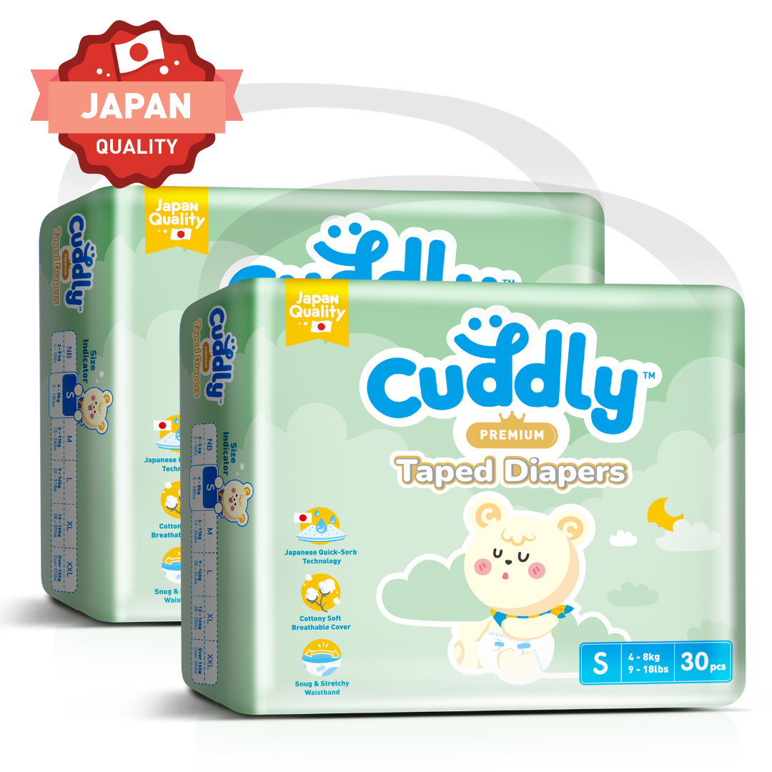 NEW Cuddly Premium Tape Japanese Baby Diaper 60's SMALL