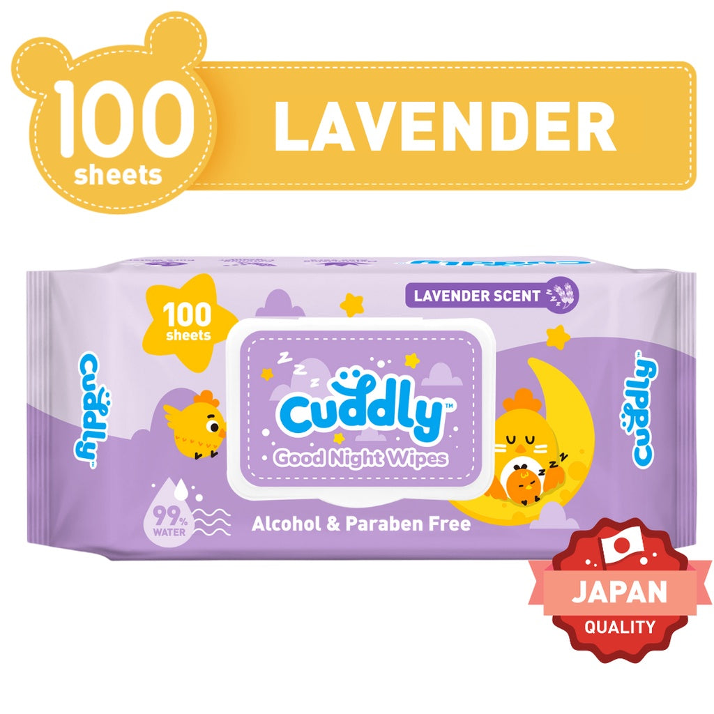 Cuddly Good Night Baby Wipes 100 Sheets - LAVENDER SCENT