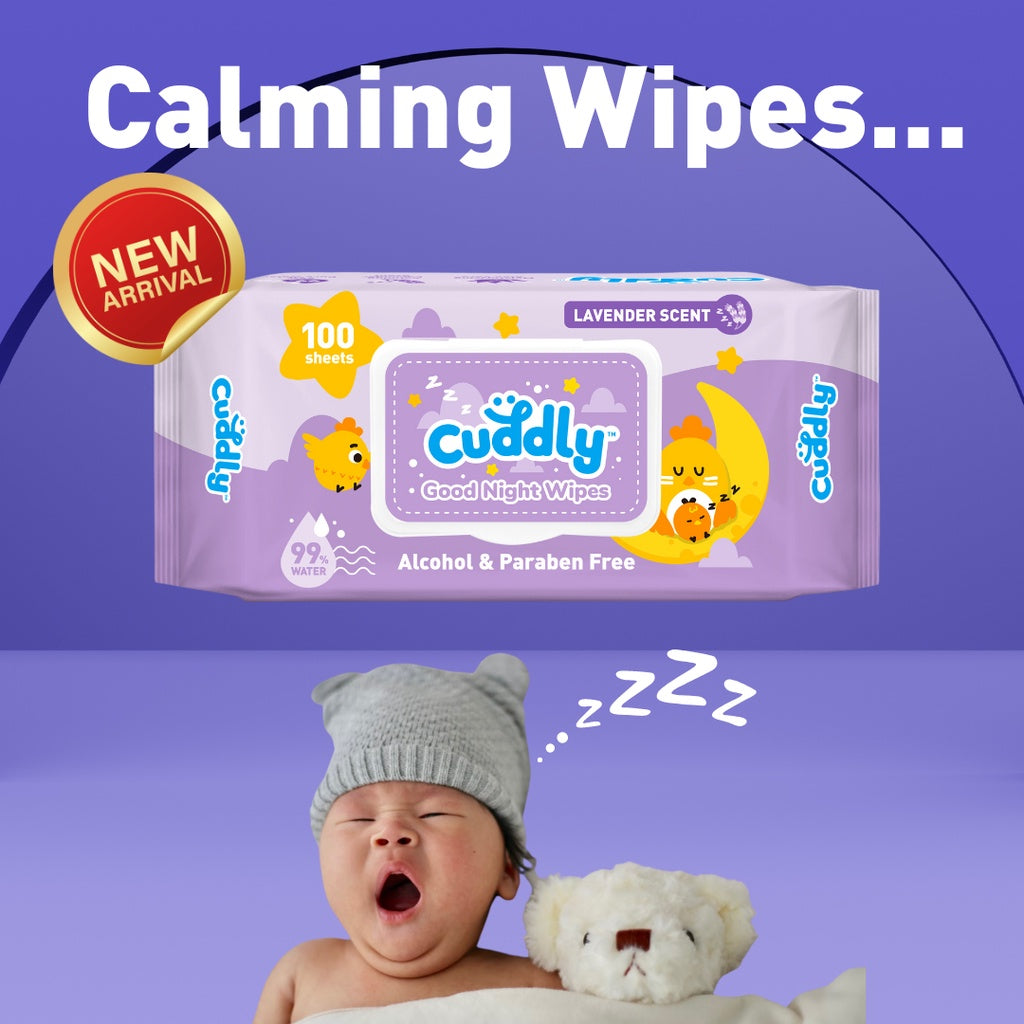 Cuddly Good Night Baby Wipes 100 Sheets - LAVENDER SCENT