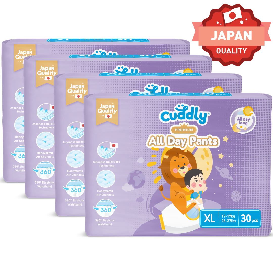 Cuddly All Day Overnight Premium Baby Pants Diaper 120's - EXTRA LARGE